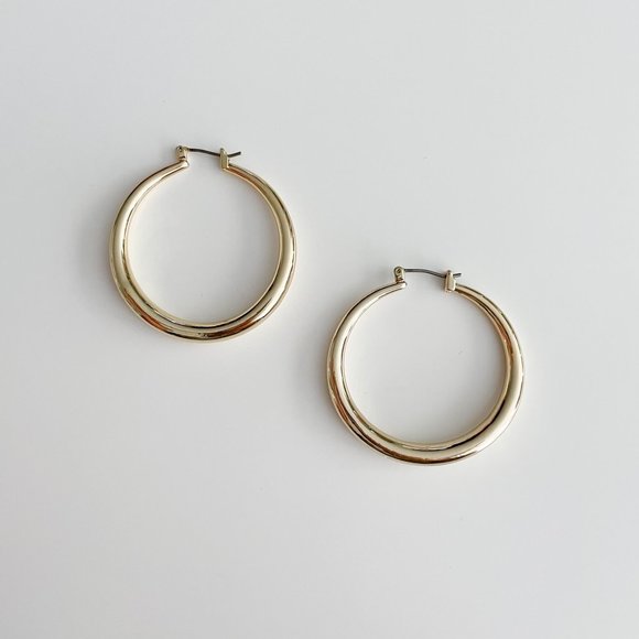 J. Crew Factory Thick Hoop Earrings (Gold) - Picture 1 of 3